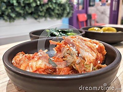 Korean food;Kimchi on the table with blurred background Stock Photo